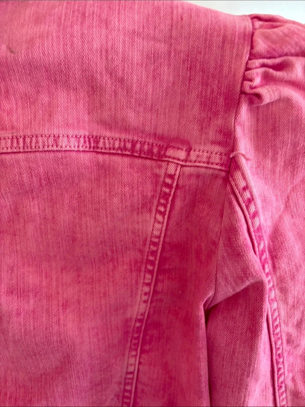 Retrofete pink denim jacket. Size L. Made in Italy